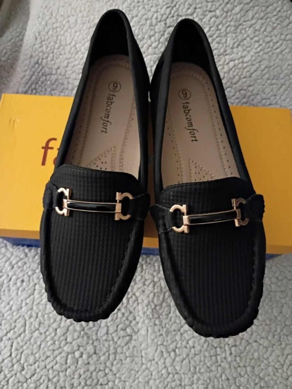 Fab comfort black loafers women's size 9
